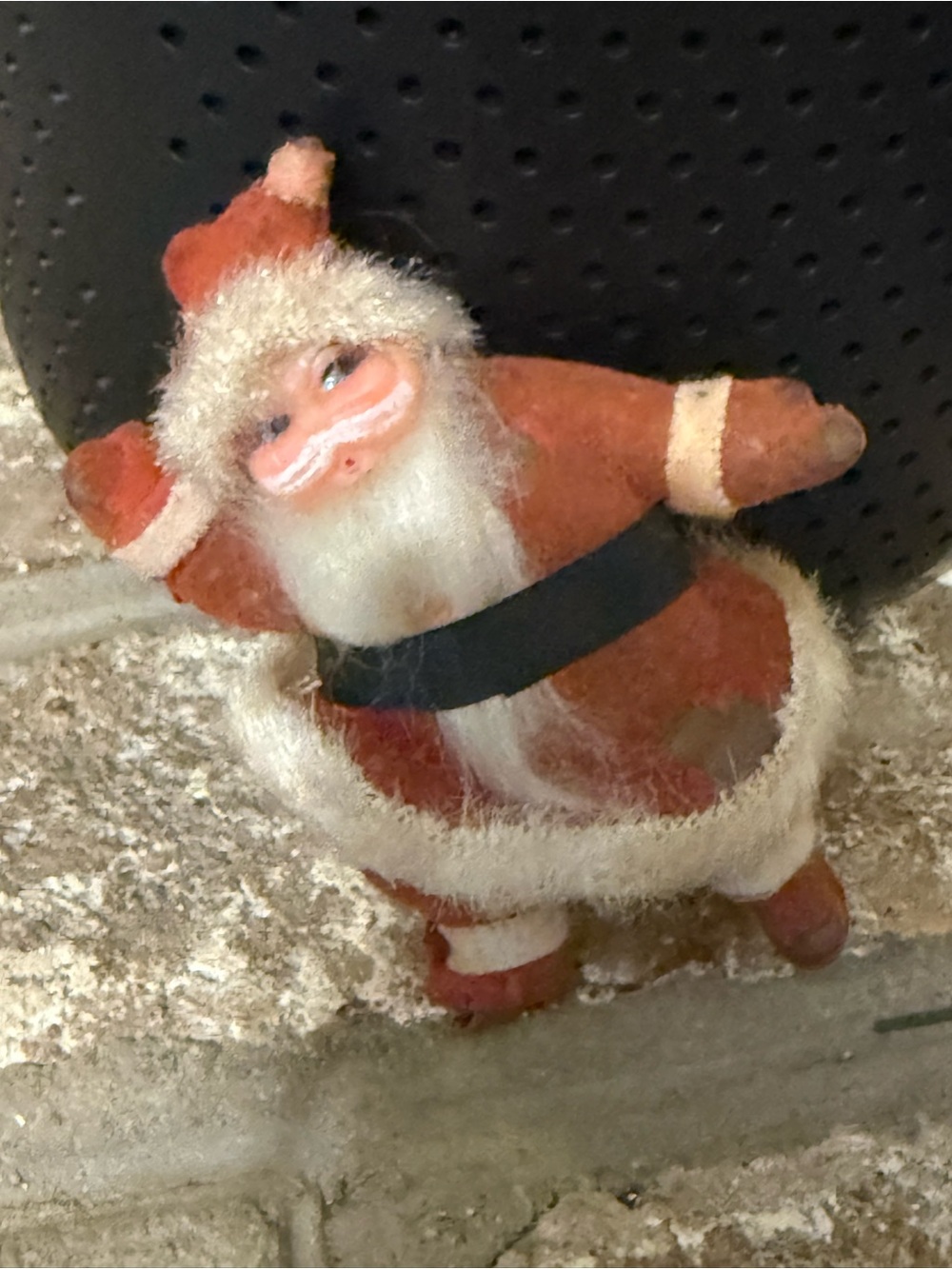 Vintage Felt Santa Figurine - Red and White